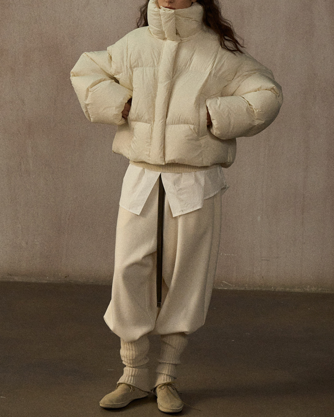 スタンドカラーショートダウンコート 10273