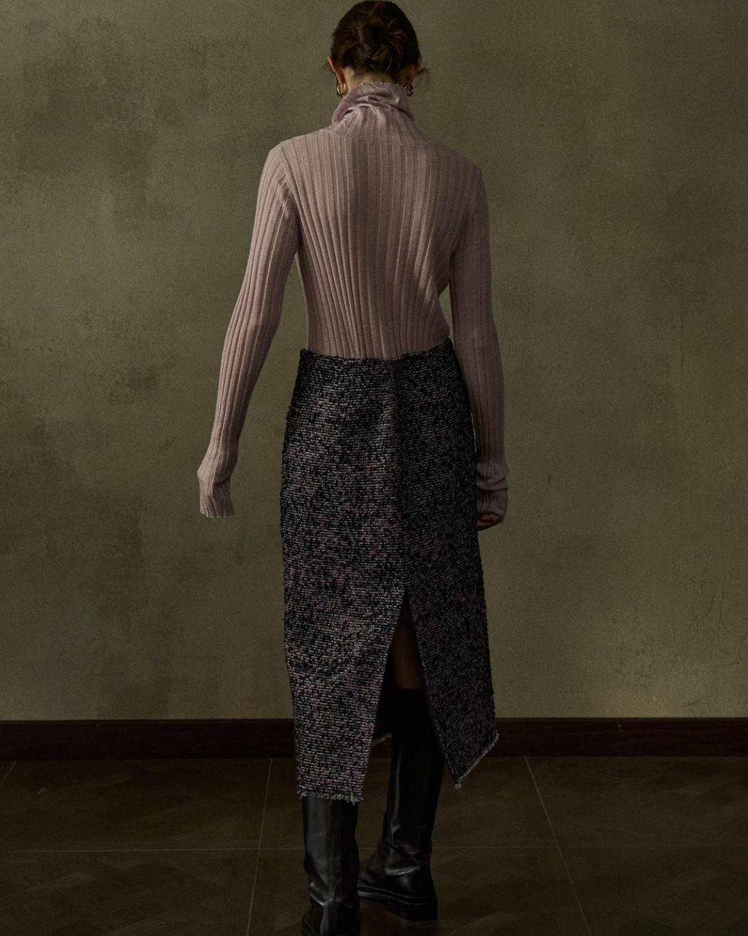 モノフォーム スリットツイードスカート 10442