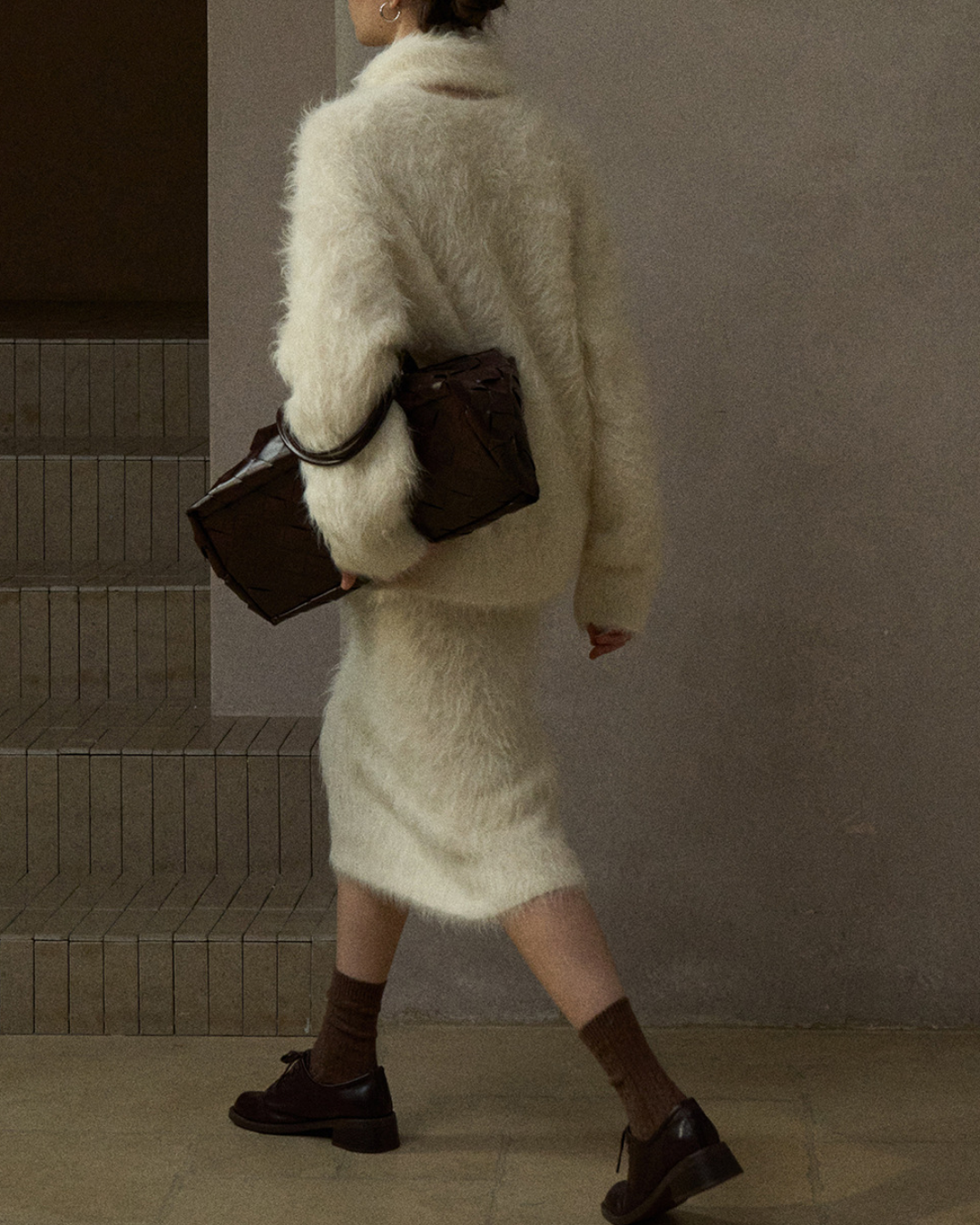 スカーフカラーオーバーニットプルオーバー 10279