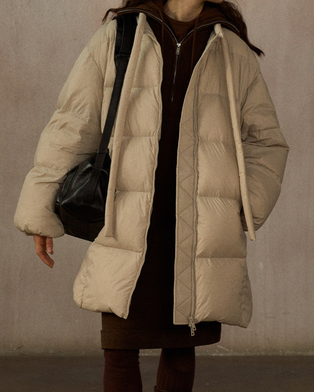 クルーネックミディストラップコート 10272