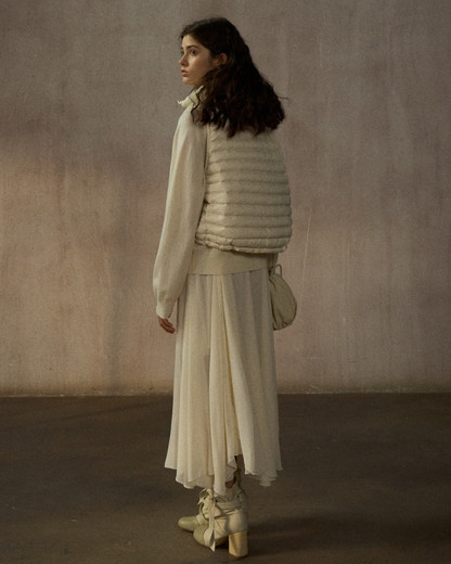 スタンドカラードローコードショートベスト 10250