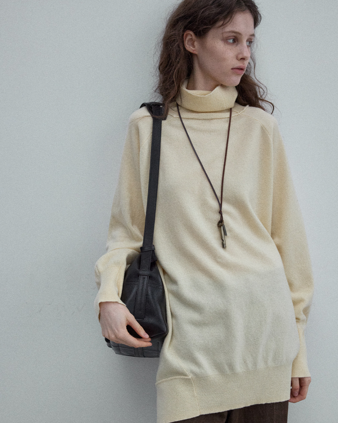 タートルネックロングニットプルオーバー 10149