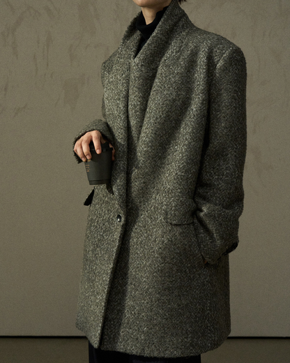 ヘリンボーンミディコート 10259