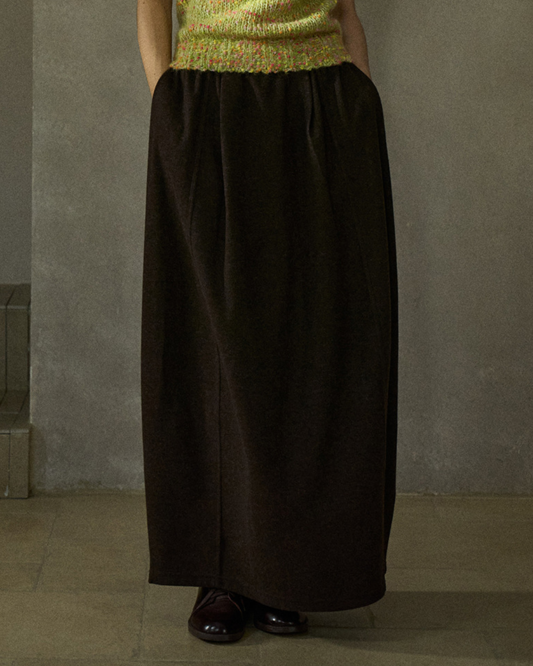 ウエストゴムロングルーズスカート 10215