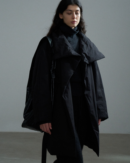 スタンドネックミディボリュームコート 10380