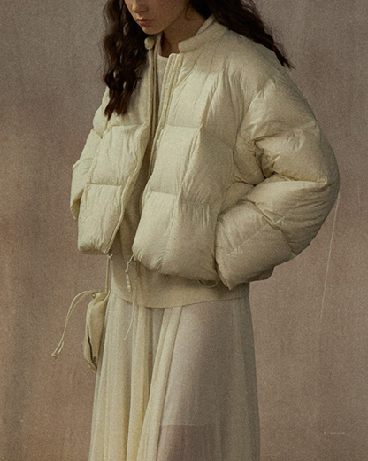 クルーネックドローコードショートコート 10268