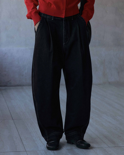 タックカーブデニムパンツ 10141