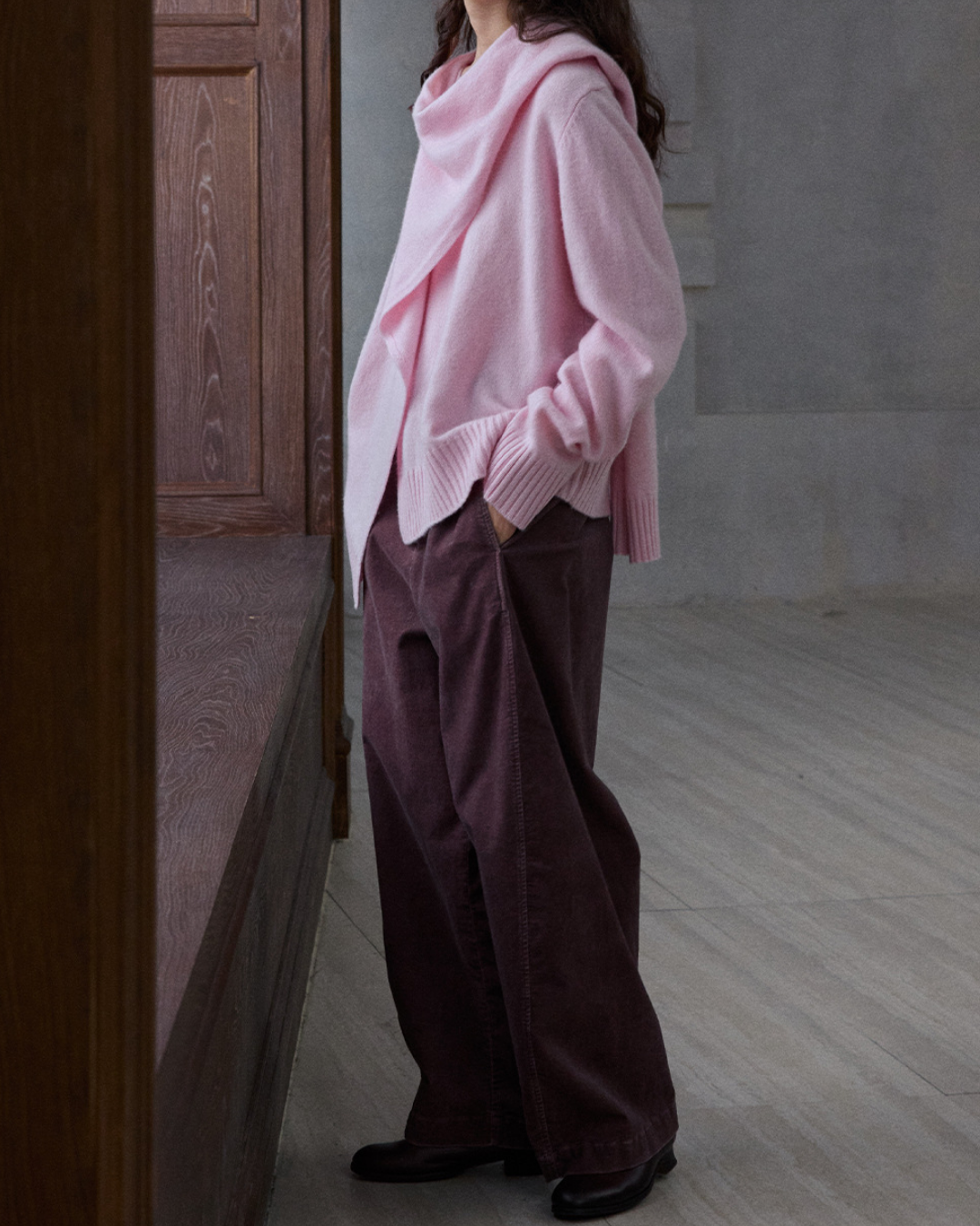 マフラーカラーニットプルオーバー 10190