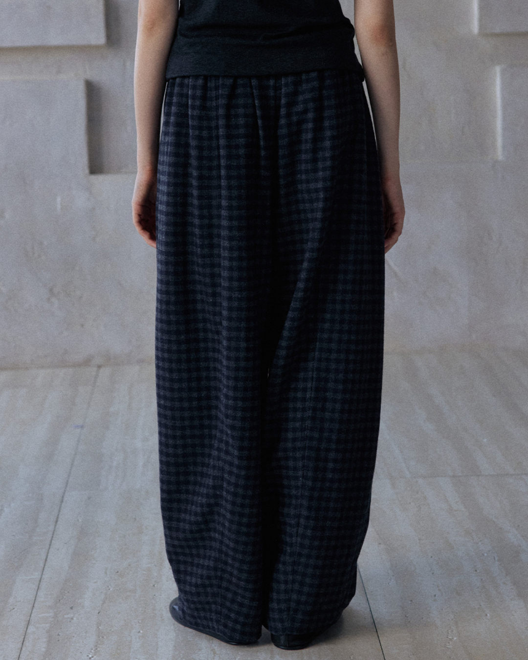ウエストシャーリングチェック柄パンツ 10180