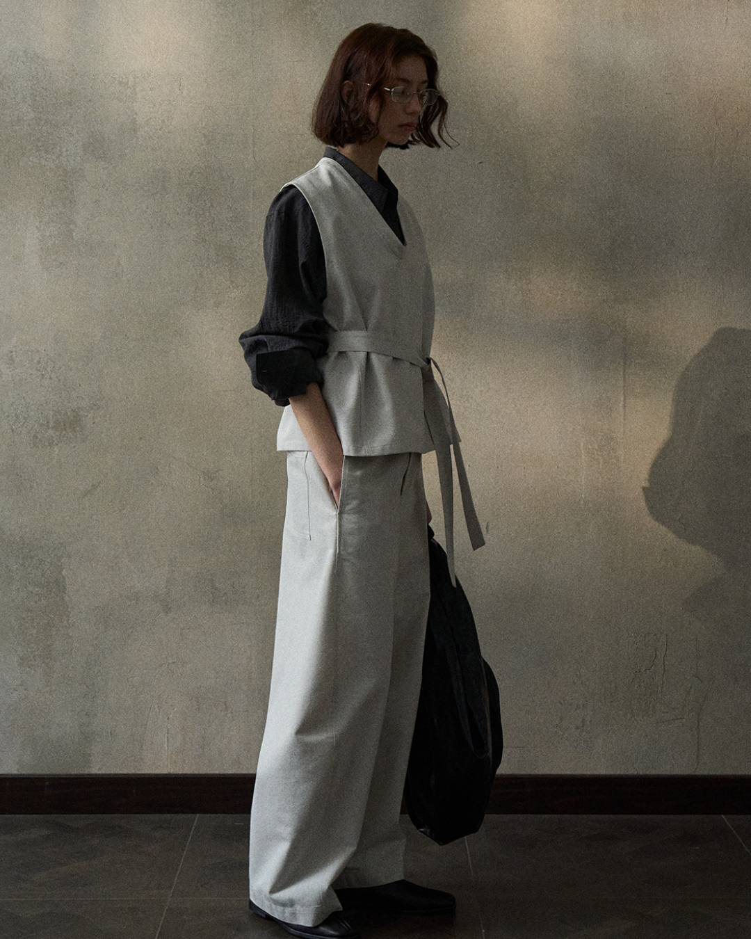 デニムライクストラップVネックベスト 10347