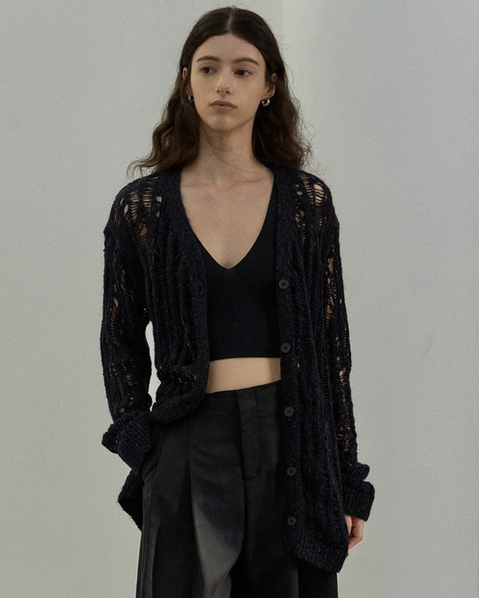 シャープラインメッシュカーディガン 10471