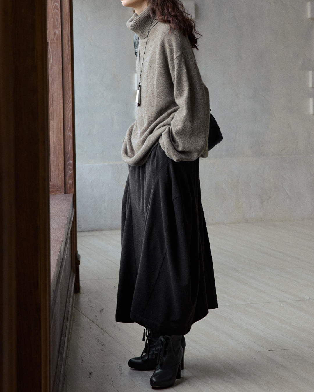 ハイカラー ルーズニットプルオーバー 10238