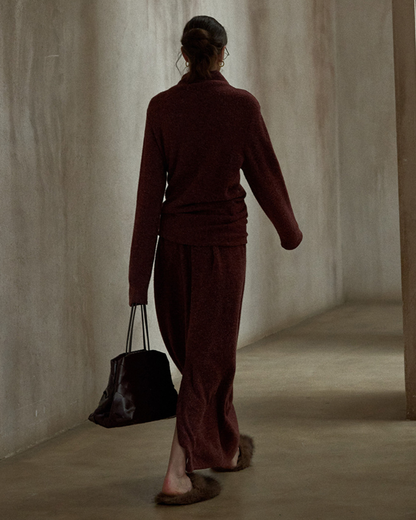 スリットロングニットスカート 10487