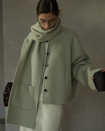 シェルネックマットショートコート 10428