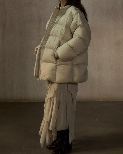 クルーネックミディキルティングコート 10271