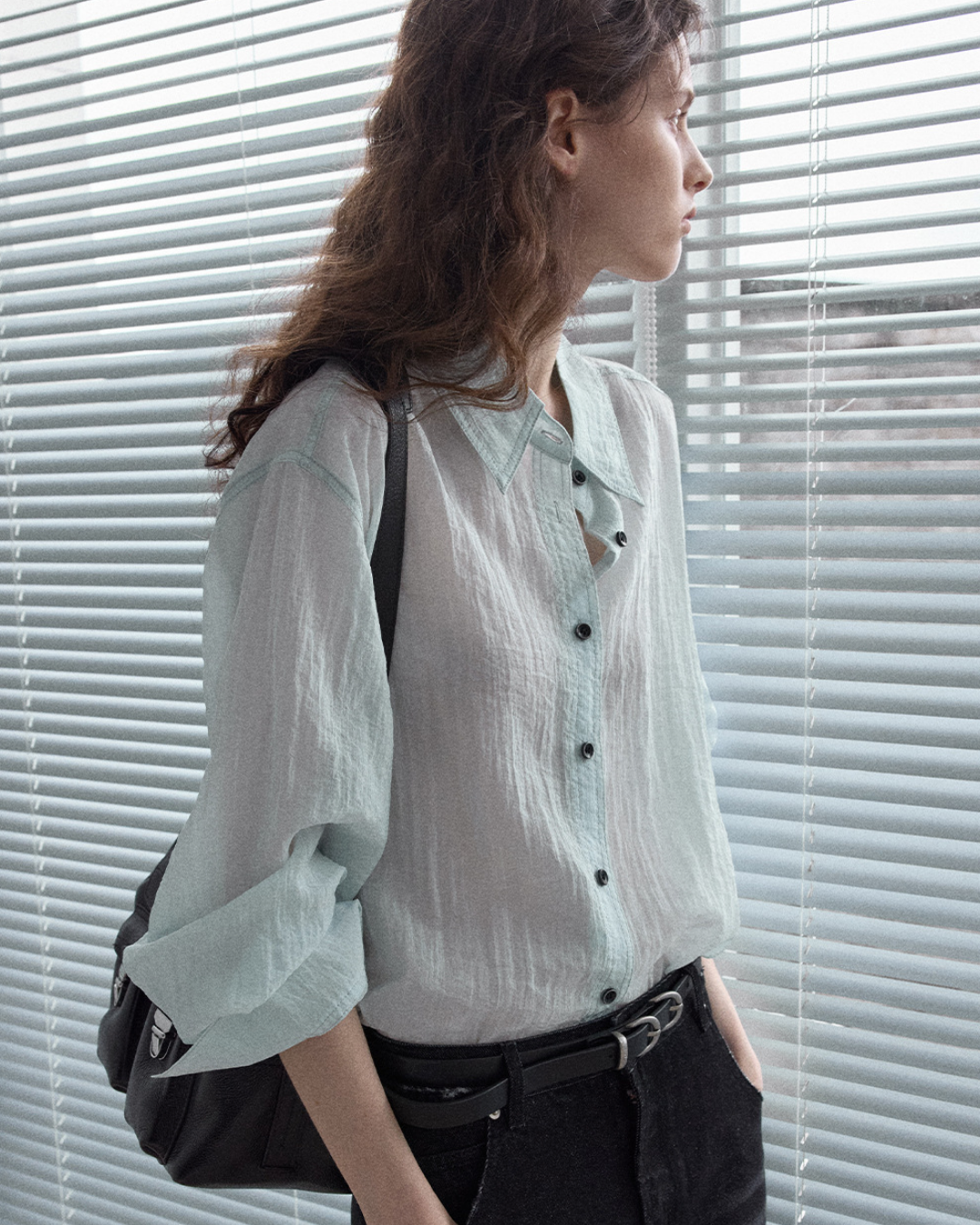 ワッシャーラインノワールシャツ 10343