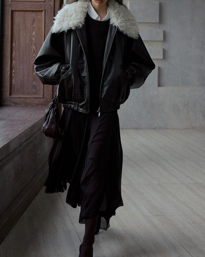 ファーカラージッパージャケット 10287