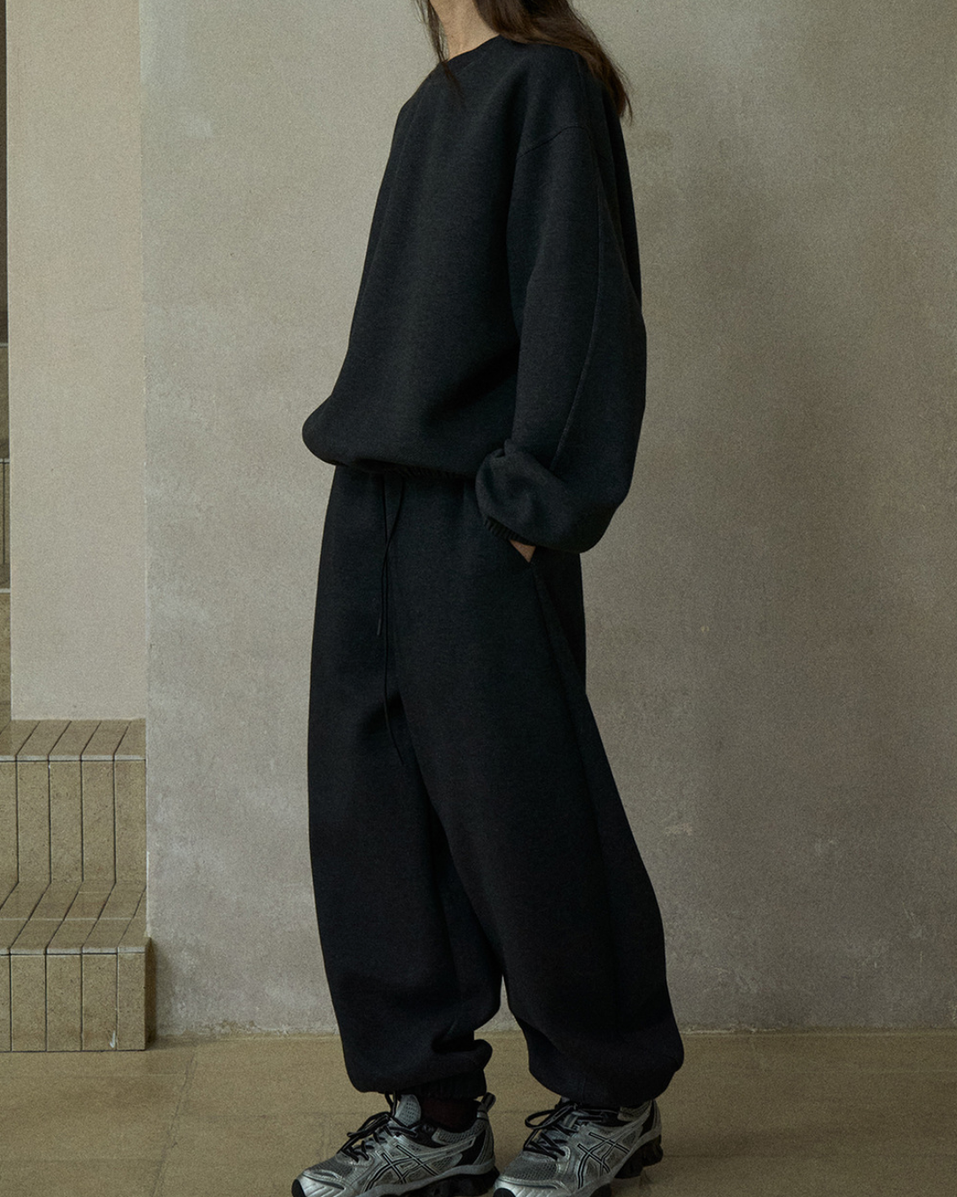 ラウンドネックドロップショルダースウェットプルオーバー 10223