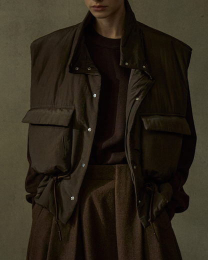 スタンドカラーキルティングベスト 10201