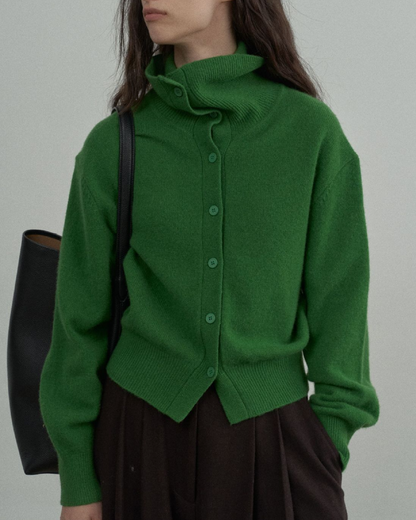 ツーウェイハイネックウォームニットカーディガン 10341