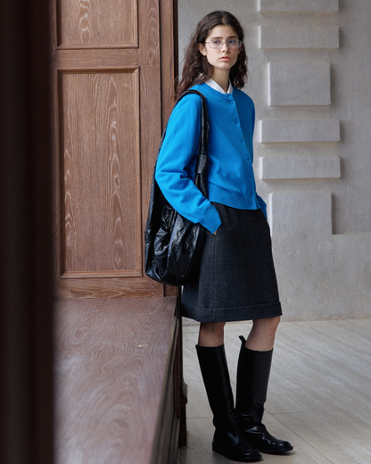 ラウンドネックソフトトーンニットカーディガン 10152