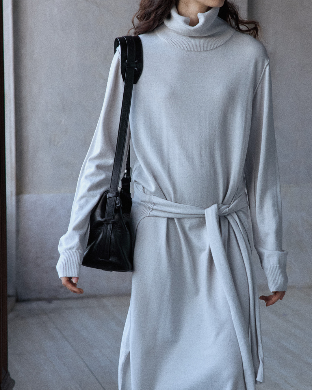 タートルネックニットロングワンピース 10154