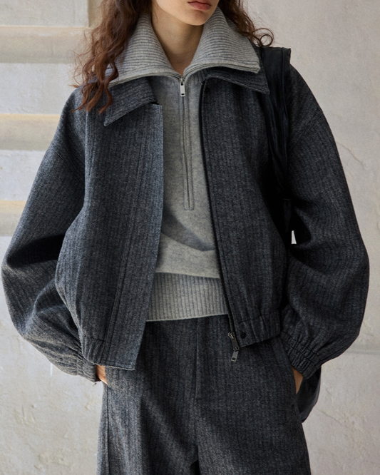 ドロップショルダーヘリンボーンジャケット 10186