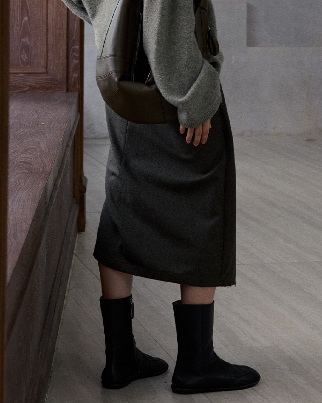 イレギュラーラップロングスカート 10185