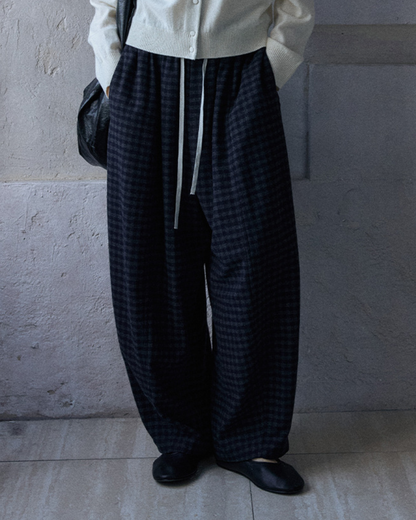 ウエストシャーリングチェック柄パンツ 10180