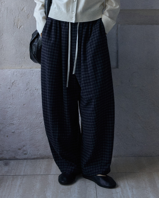 ウエストシャーリングチェック柄パンツ 10180