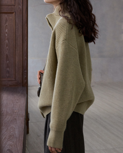 スタンドカラーニットカーディガン 10192