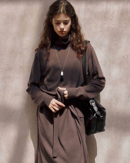 タートルネックニットロングワンピース 10154