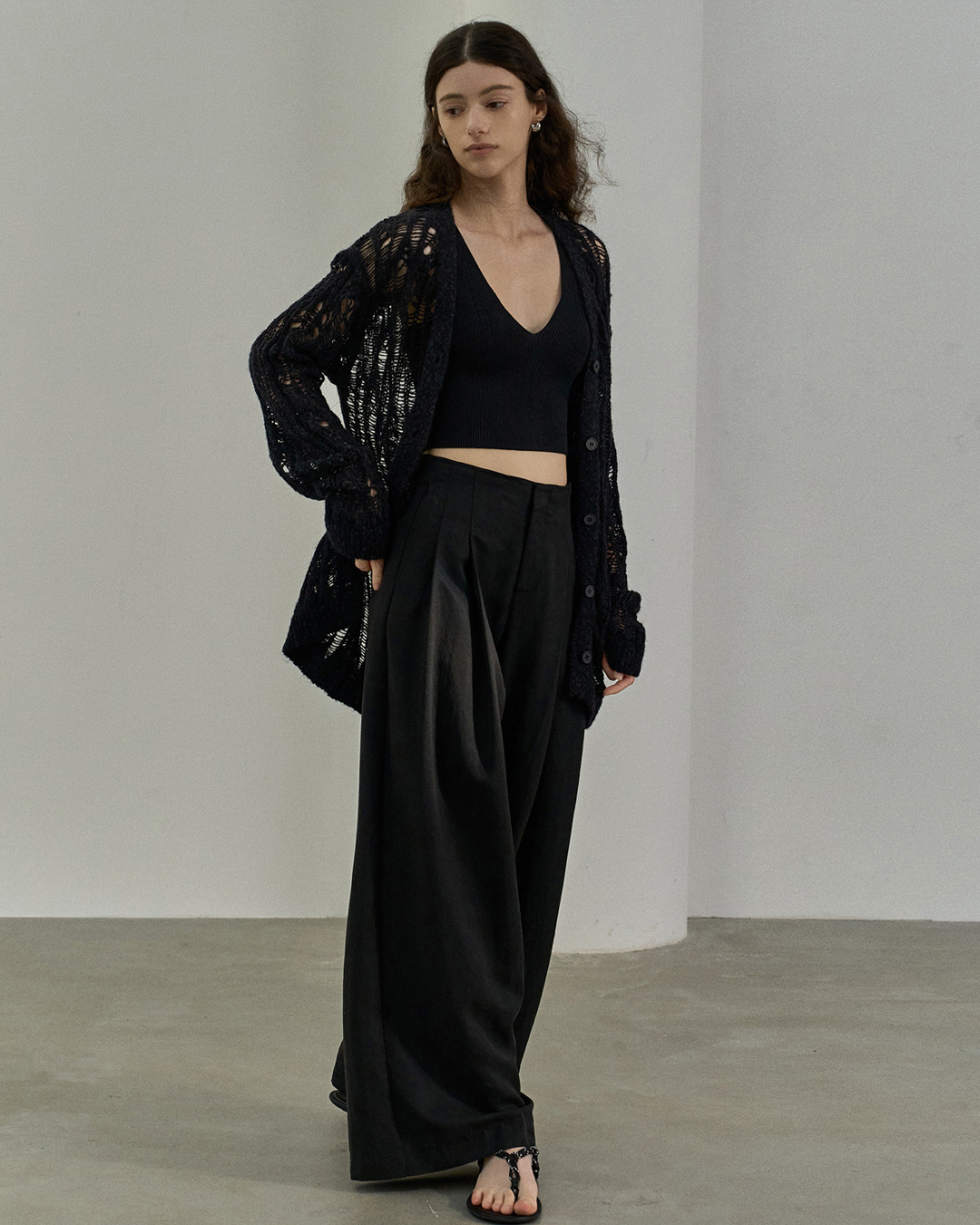 シャープラインメッシュカーディガン 10471