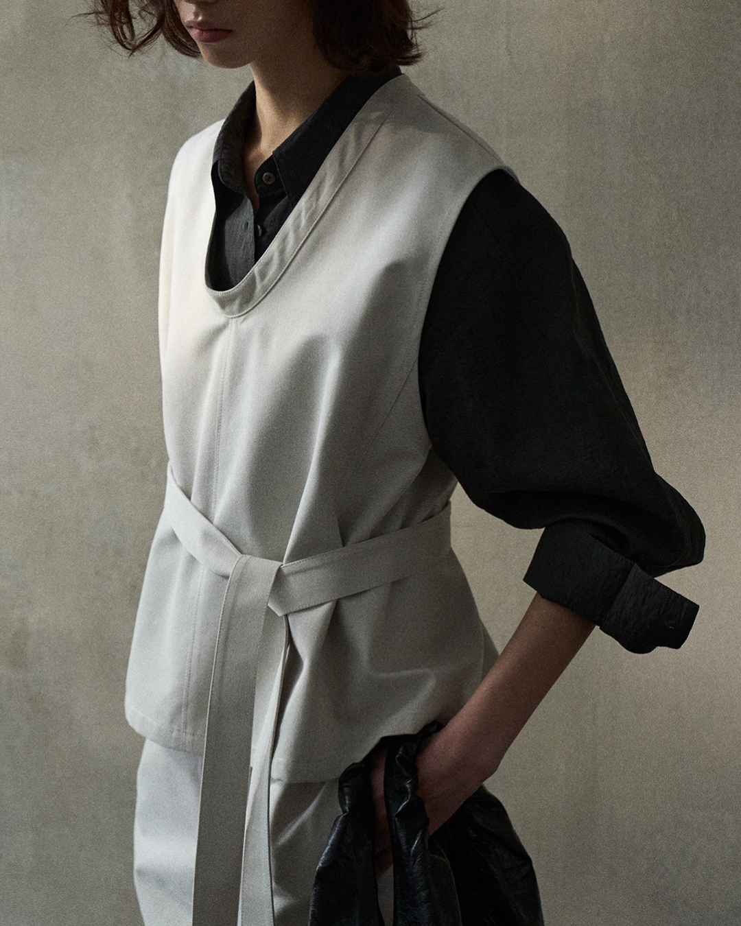 デニムライクストラップVネックベスト 10347