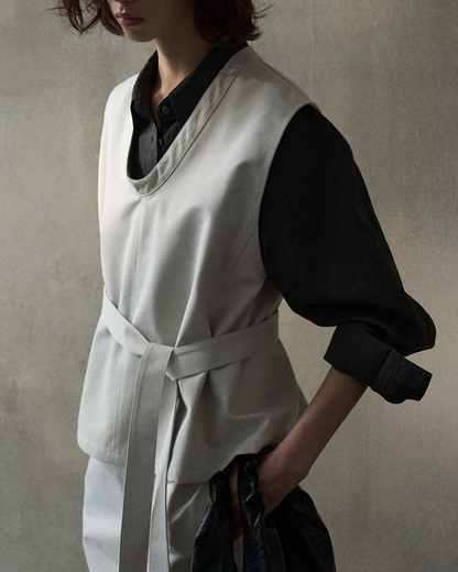 デニムライクストラップVネックベスト 10347