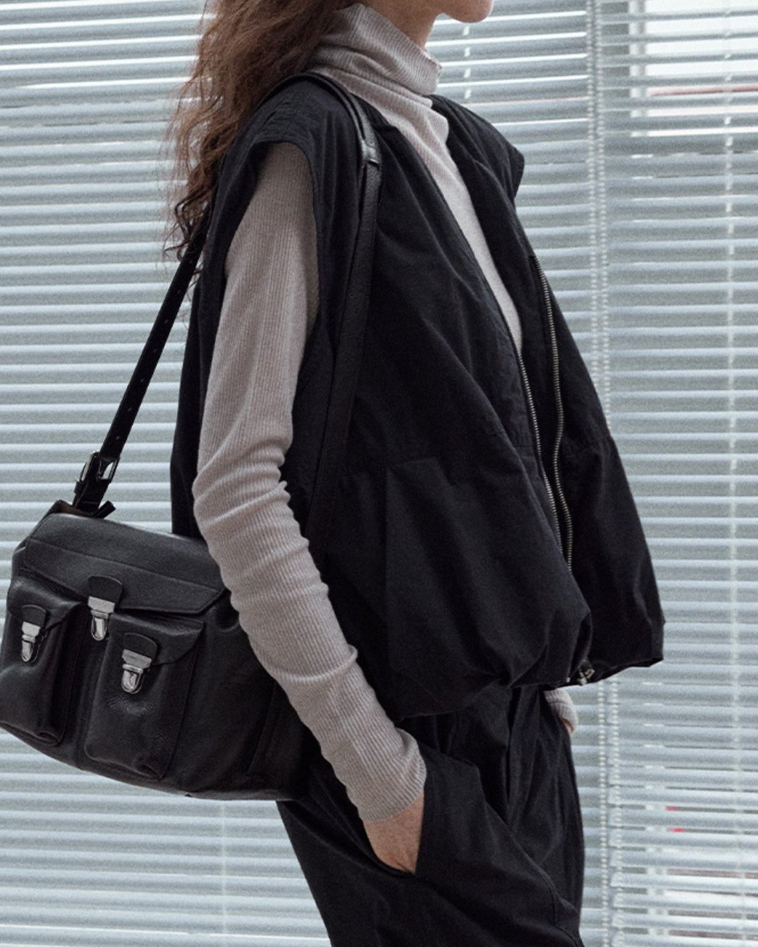 レイヤードジッパーベスト 10182