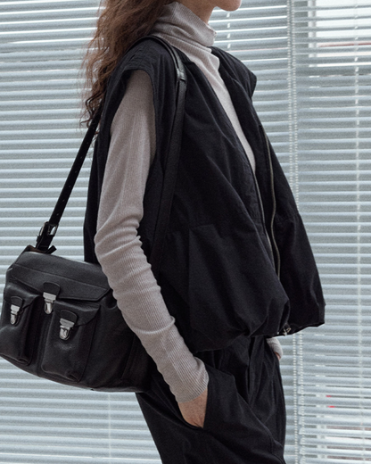 レイヤードジッパーベスト 10182