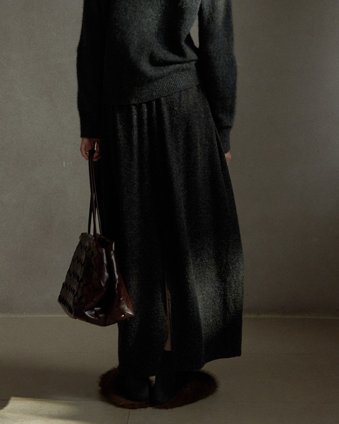 スリットロングニットスカート 10487