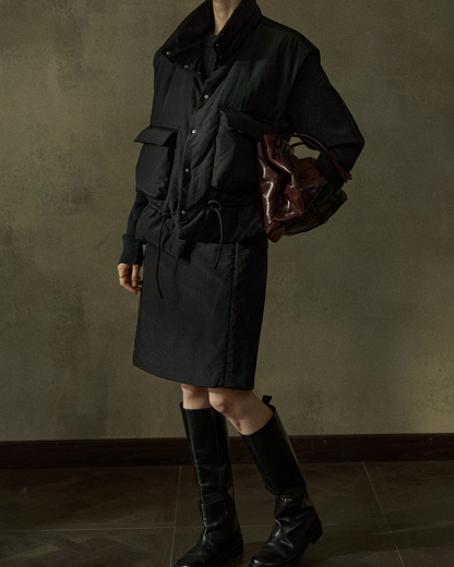 スタンドカラーキルティングベスト 10201