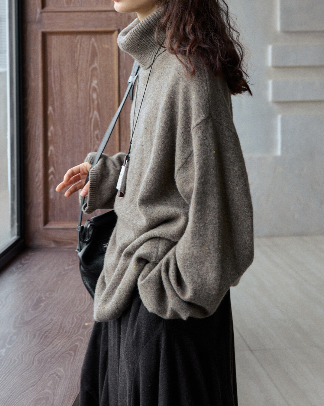 ハイカラー ルーズニットプルオーバー 10238