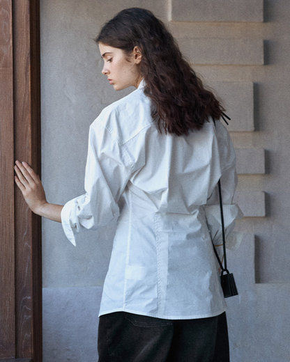 ウエストタックロングブラウス 10165