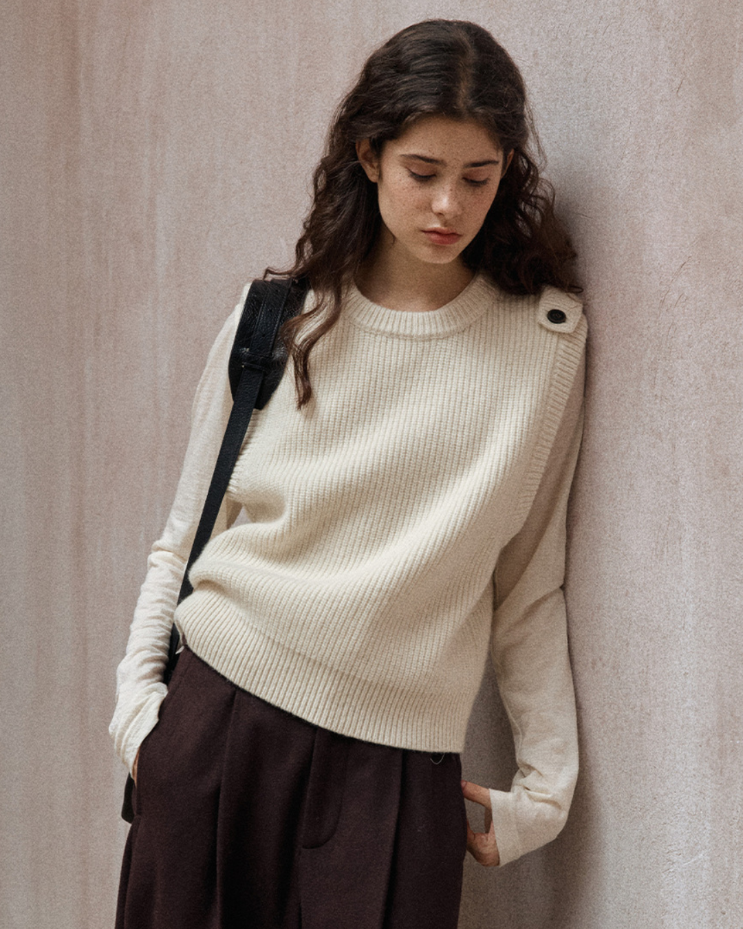 ストラクチャーショルダーニットベスト 10382