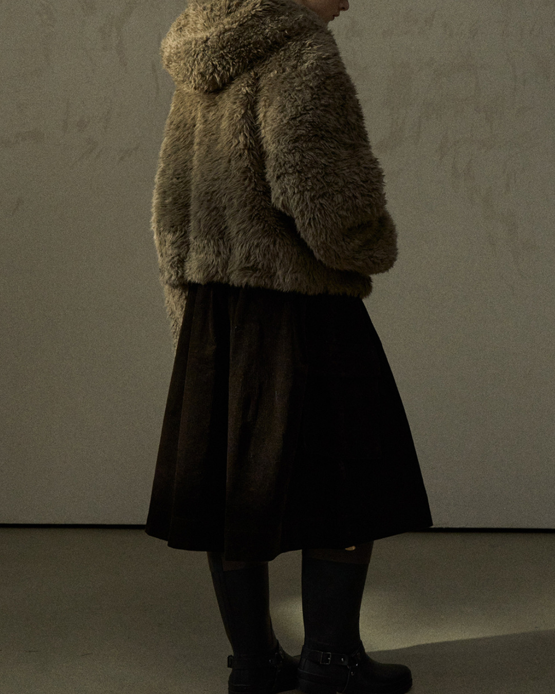 フーディージッパーボアショートコート 10293