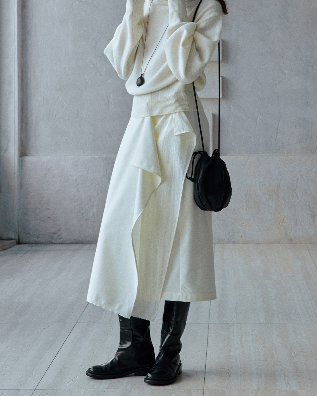 イレギュラーラップロングスカート 10184