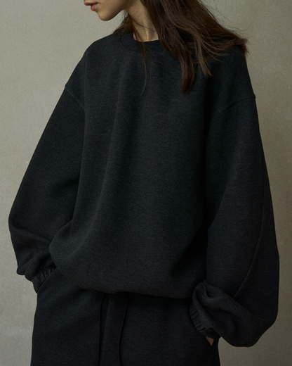ラウンドネックドロップショルダースウェットプルオーバー 10223