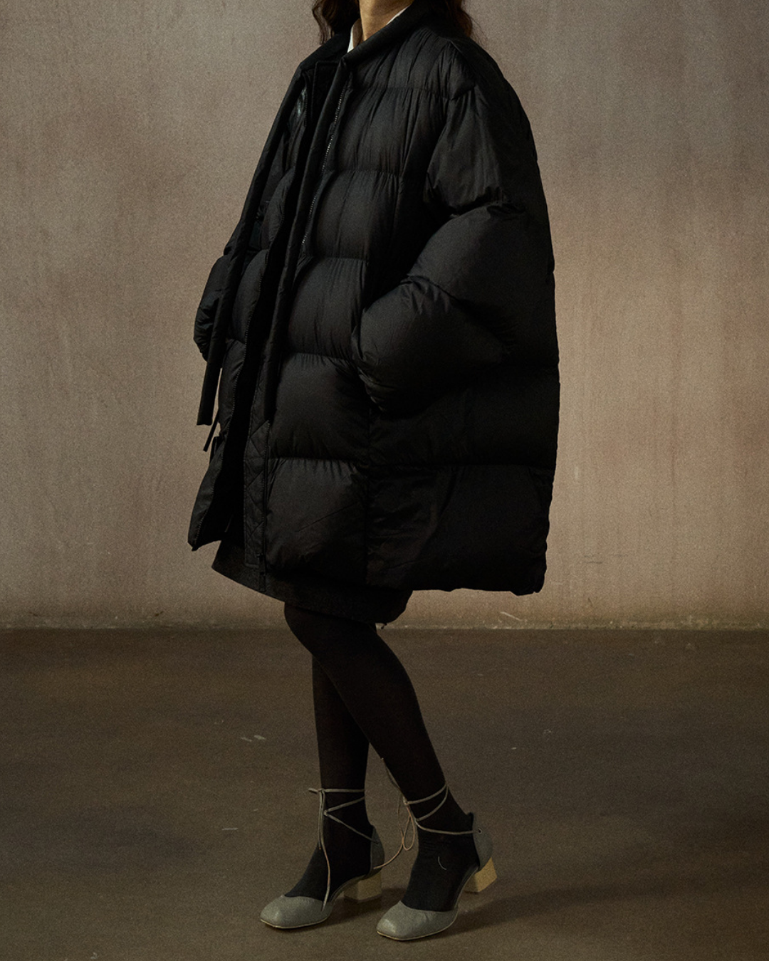 クルーネックミディストラップコート 10272