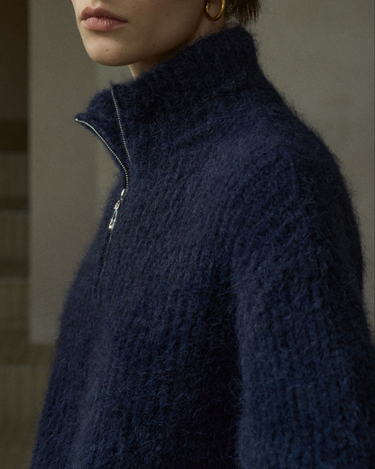 ハイカラーハーフジッププルオーバー 10266