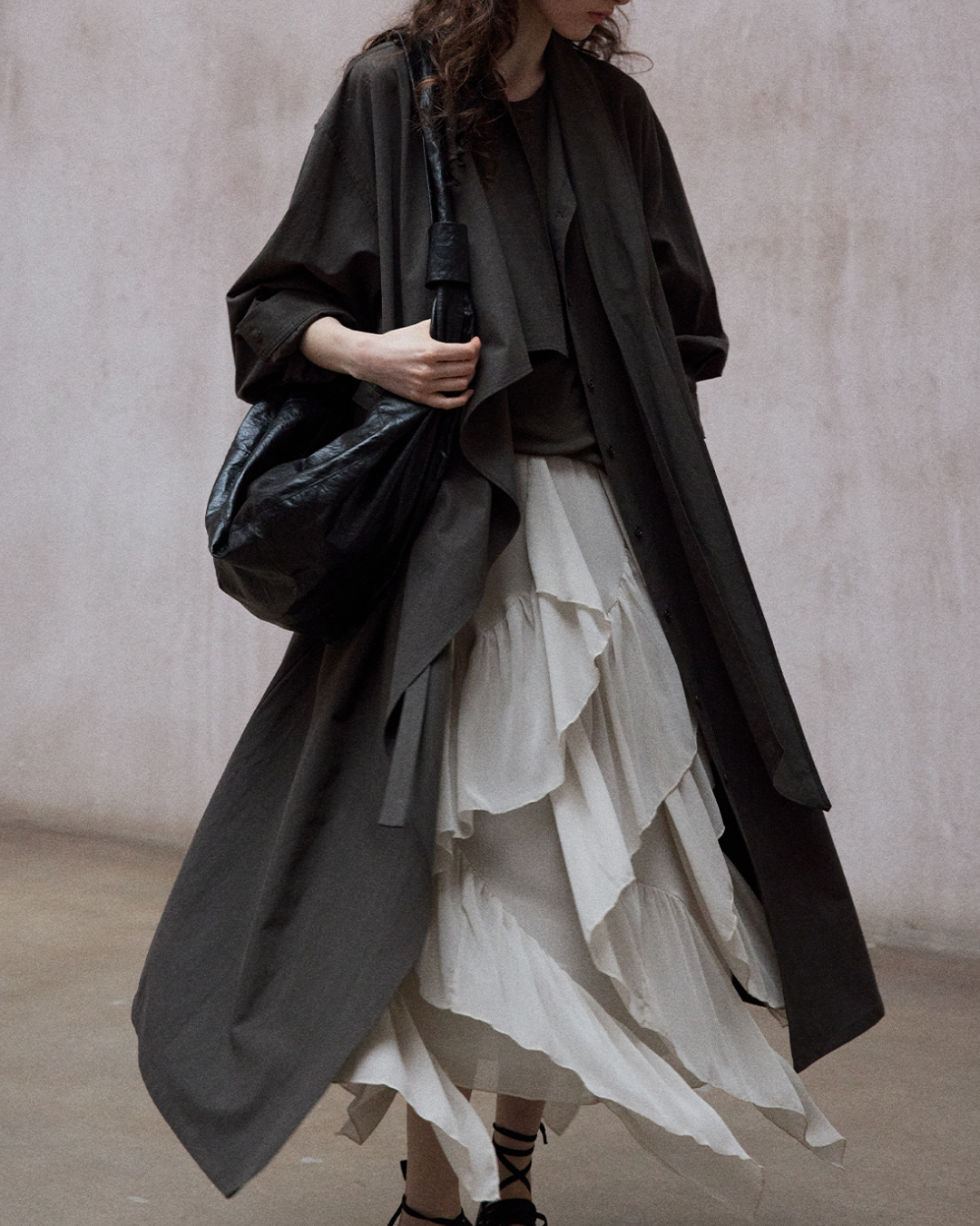 アシンメトリーフロウストラップワンピース 10340