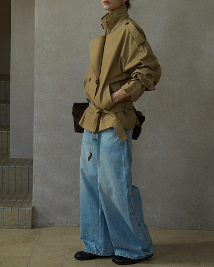 ダブルブレストミディジャケット 10221