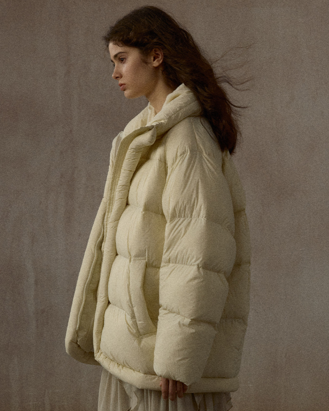 スタンドカラーシンプルミディコート 10306